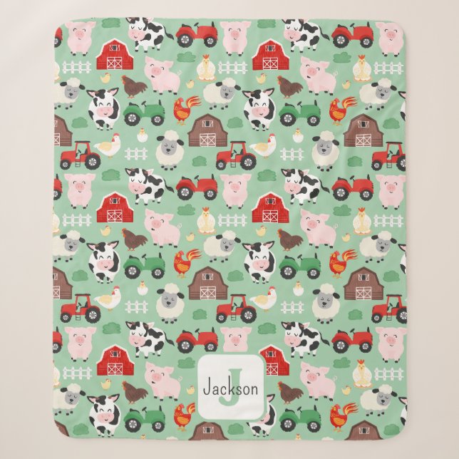 Couverture Sherpa Barnyard Motif Farm Animal mignonne Enfants (Devant)