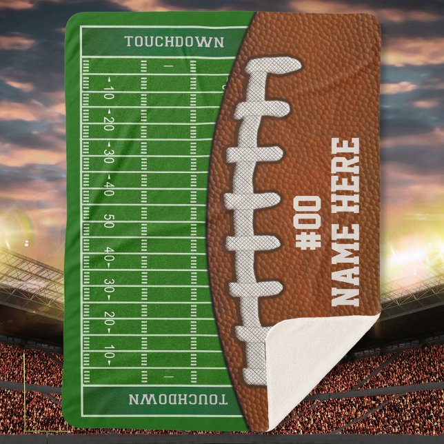 Couverture Sherpa Base de données personnalisée sur le football et l (Football senior night gifts. Football bedroom decor. Best Football Gifts. Football Senior Night. )