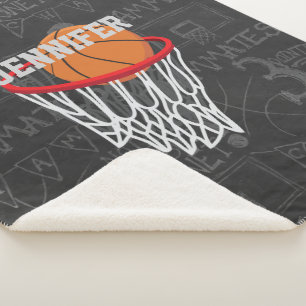 Couverture Sherpa Basket-ball et cerceau de tableau de bord personna