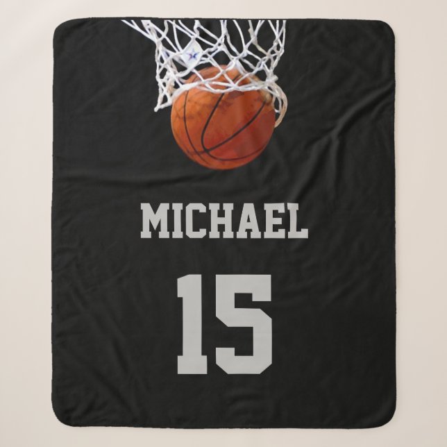 Couverture Sherpa Basket-ball Votre nom (Devant)
