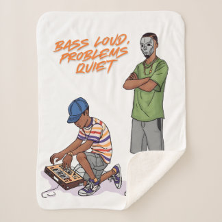 Couverture Sherpa Bass Loud, Problems Quiet Music Art Blanket