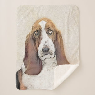 Couverture Sherpa Basset Hound Painting - Cute Original Dog Art