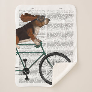Couverture Sherpa Basset Hound sur vélo