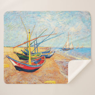 Couverture Sherpa Bateaux de pêche sur la plage de Saintes-Maries
