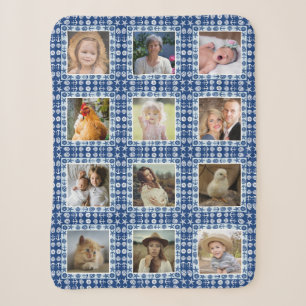 Couverture Sherpa Beach Seashell Faux Quiloté Photo Nautique Collage