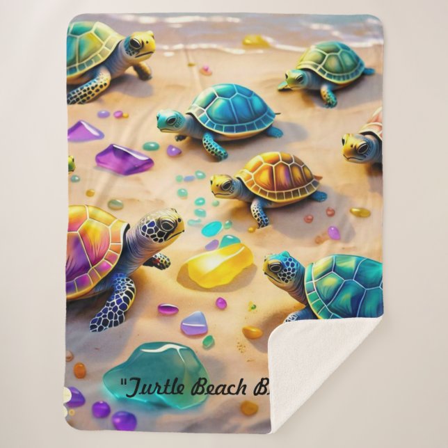 Couverture Sherpa "Beachside Turtle Buddies" (Devant)