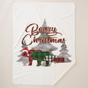 Couverture Sherpa Beary Christmas Sherpa Blanket