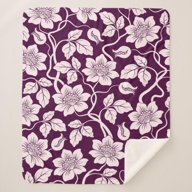 Couverture Sherpa Beau Arrière - plan Floral (Devant)