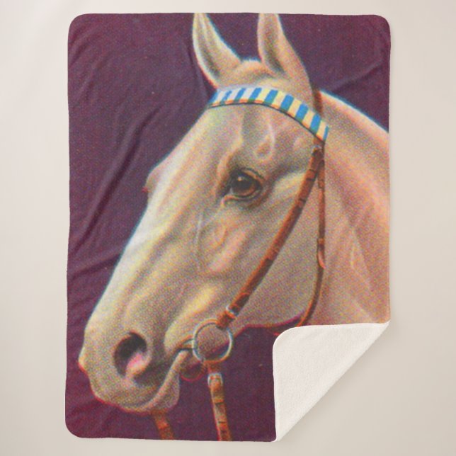Couverture Sherpa beau cheval blanc (Devant)