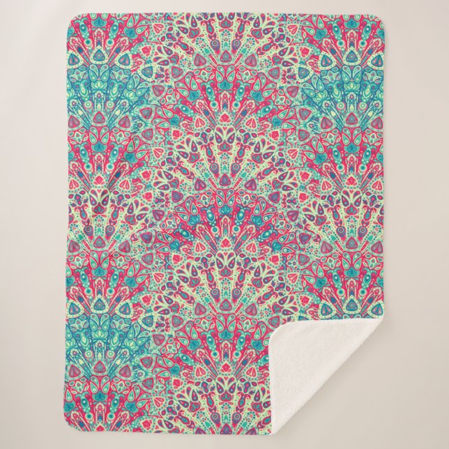 Couverture Sherpa Beau Motif ethnique (Devant)