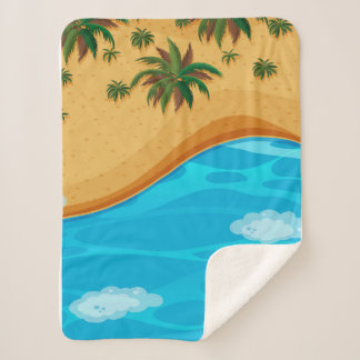 Couverture Sherpa Beau Paysage De Plage