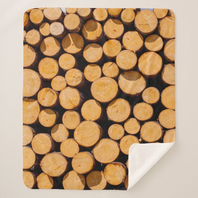 Couverture Sherpa Beaucoup de chênes à tronc de bois arbres ronds en (Devant)