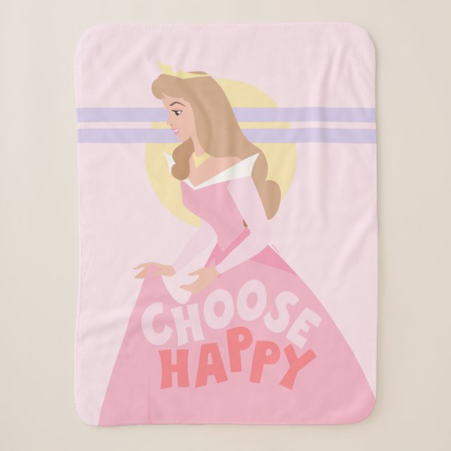 Couverture Sherpa Beauté dormante Aurora | Choisissez Happy (Devant)