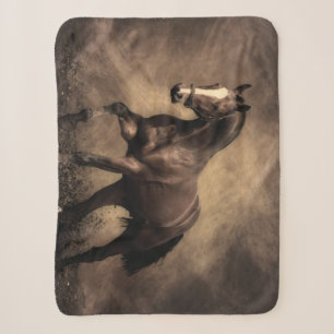 Couverture Sherpa Beautiful horse throw pillow