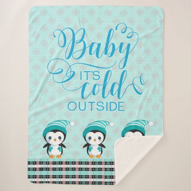 Couverture Sherpa Bébé Son Froid À L'Extérieur De La Menthe Vert Pin (Devant)