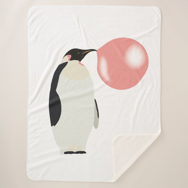 Couverture Sherpa Belle bulle de gomme Penguin soufflante bulle (Devant)