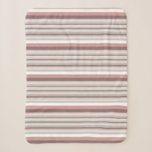 Couverture Sherpa Belles rayures brunes blanches