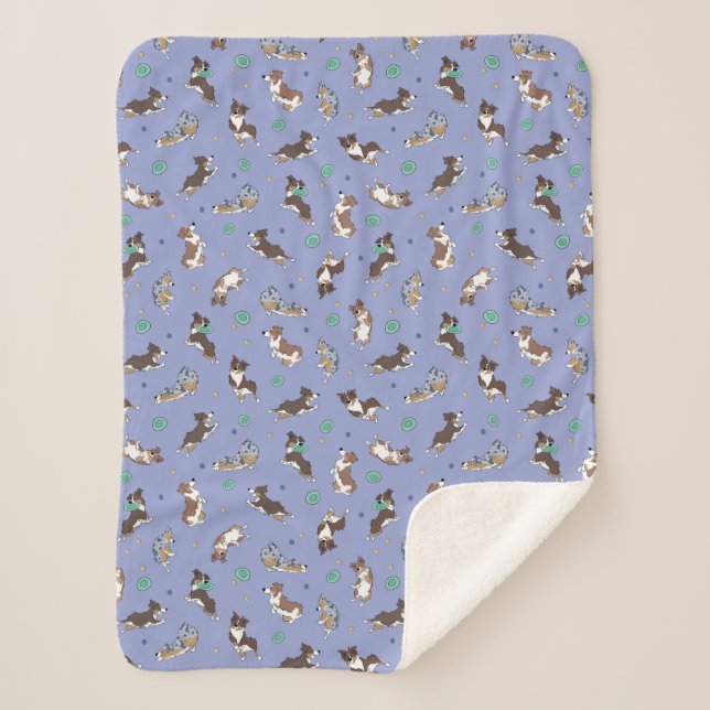 Couverture Sherpa Berger Australien Jouant Amusant (Devant)