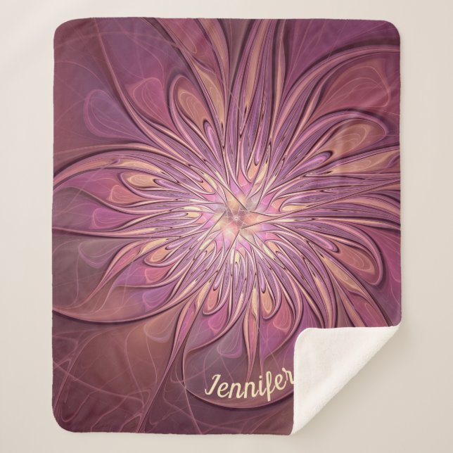 Couverture Sherpa Berry Abstrait floral fractal Nom (Devant)