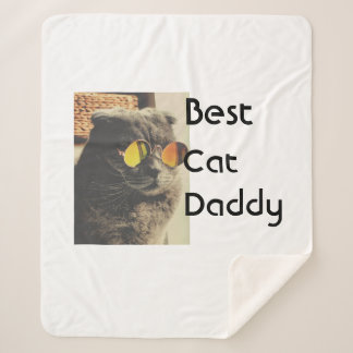 Couverture Sherpa Best cat mom dad add cat photo name gift template 