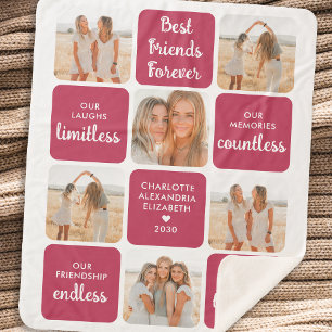 Couverture Sherpa Best Friends Friendship Poem Modern Photo Collage