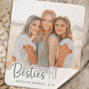 Couverture Sherpa Besties Forever Photo personnalisée moderne Meille