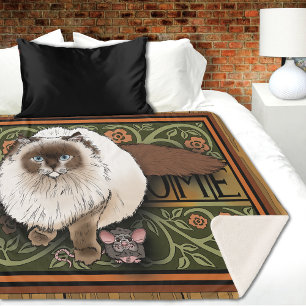 Couverture Sherpa Bienvenue Souris de chats Siamois