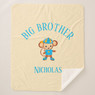 Couverture Sherpa Big Brother Personnalisé avec le nom singe