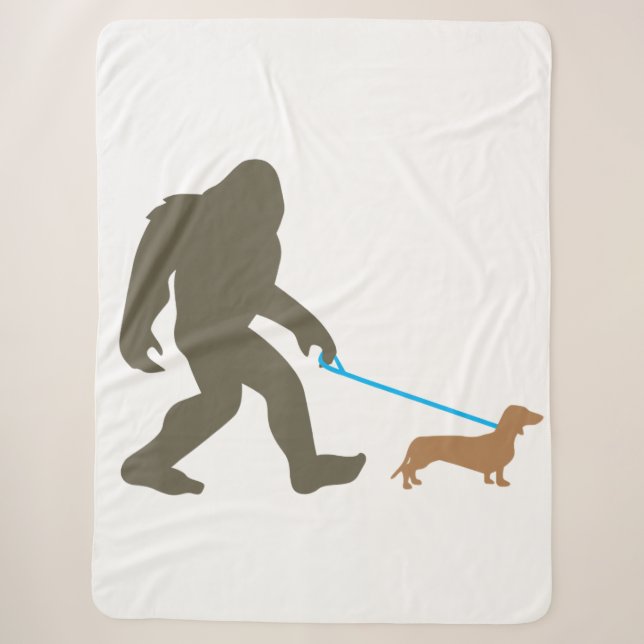 Couverture Sherpa Bigfoot Walking Dachshund Sasquatch Doxie Dog Gift (Devant)