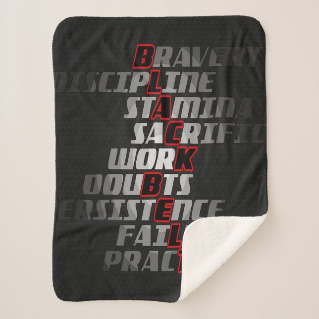 Couverture Sherpa Black Belt | Martial Arts Blanket (Devant)