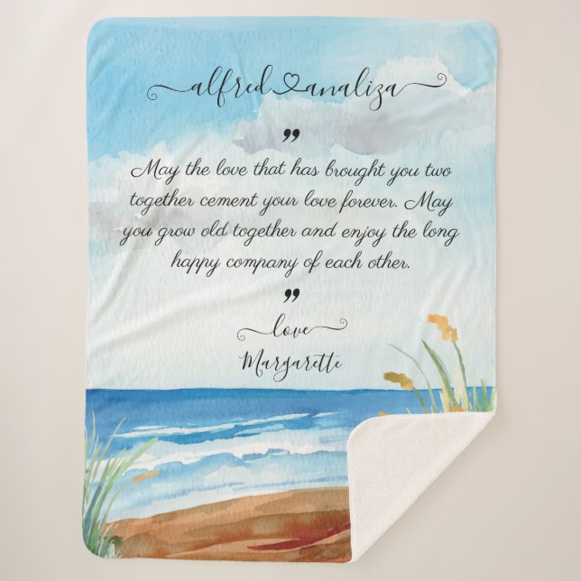 Couverture Sherpa Blanche mariage pour mariée et chambre avec des so (Devant)