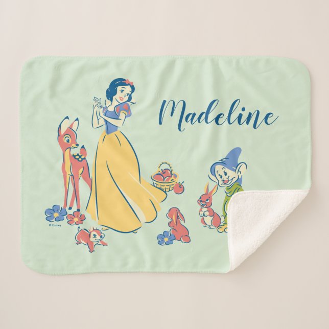 Couverture Sherpa Blanche neige & Dopey avec des amis (Devant (Horizontal))