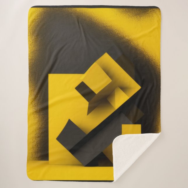 Couverture Sherpa Blanche Sherpa en moutarde noire (Devant)