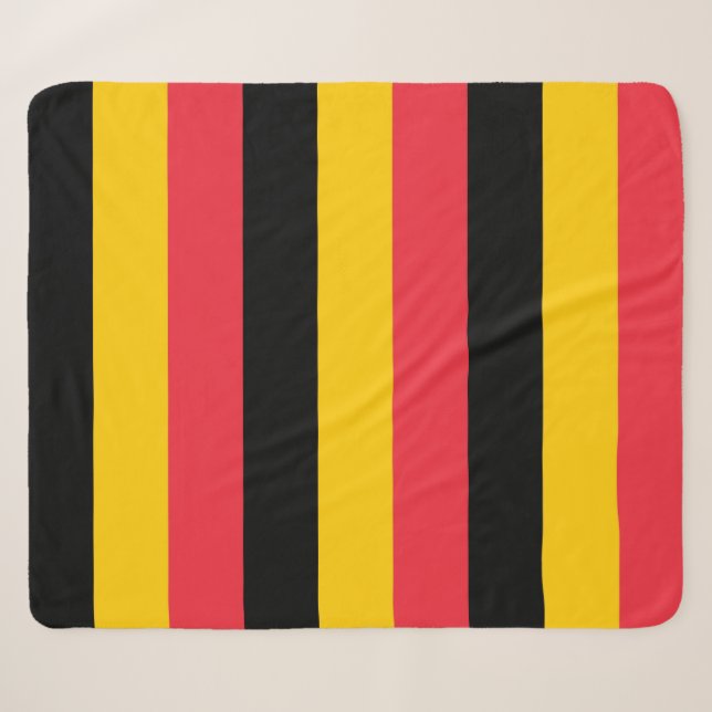 Couverture Sherpa Blanche Sherpa patriotique avec drapeau de la Belg (Devant (Horizontal))