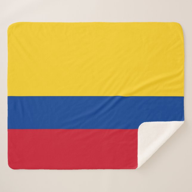 Couverture Sherpa Blanche Sherpa patriotique avec drapeau de la Colo (Devant (Horizontal))