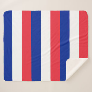 Couverture Sherpa Blanche Sherpa patriotique avec drapeau de la Fran