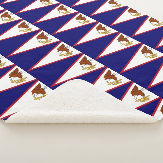 Couverture Sherpa Blanche Sherpa patriotique avec drapeau des Samoa  (3/4)