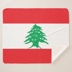 Couverture Sherpa Blanche Sherpa patriotique avec drapeau du Liban