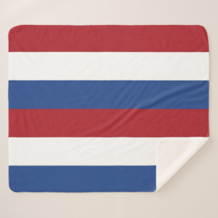 Couverture Sherpa Blanche Sherpa patriotique avec drapeau Pays-Bas