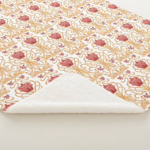 Couverture Sherpa Blancs Art Nouveau