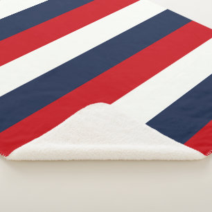 Couverture Sherpa Bleu blanc rouge