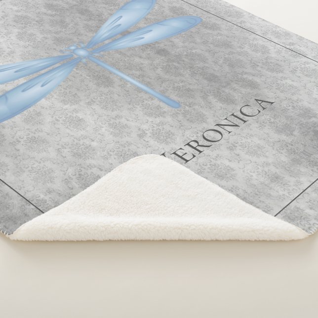 Couverture Sherpa Bleu Dragonfly Damas (3/4)