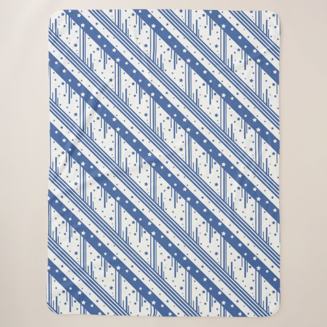 Couverture Sherpa bleu et blanc Abstrait (Devant)