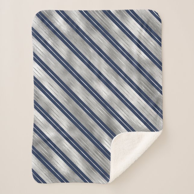 Couverture Sherpa Bleu et gris brillant (Devant)