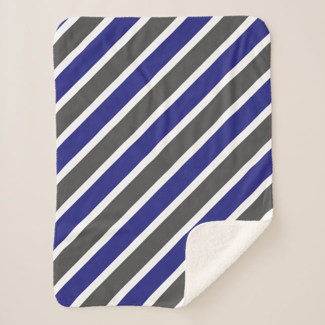 Couverture Sherpa Bleu et gris de minuit (Devant)