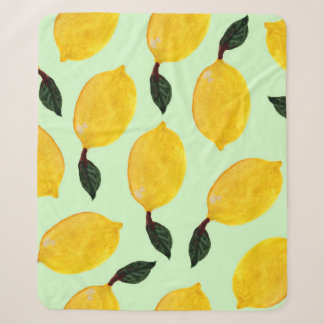 Couverture Sherpa Bleuets de citron juteux : Aquarelle en papier tra
