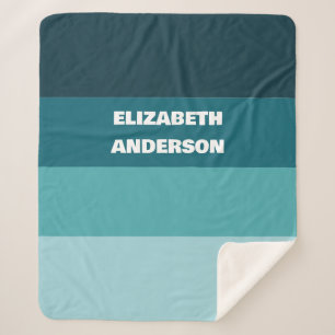 Couverture Sherpa Blocage de couleur Turquoise Bande horizontale