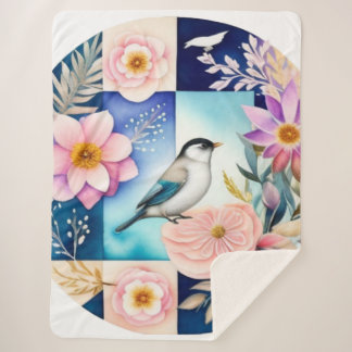 Couverture Sherpa Blossom & Bird 