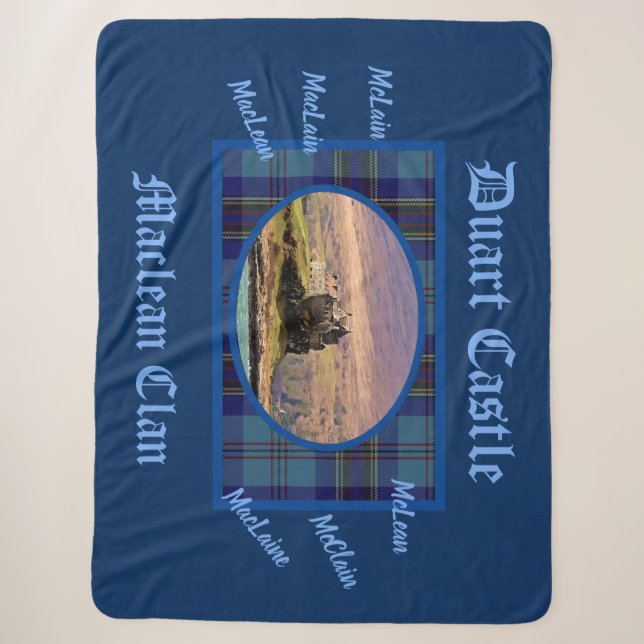 Couverture Sherpa Blue Tartan MacLean Clan's Scottish Duart Castle (Devant)
