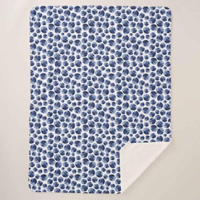 Couverture Sherpa Blueberries Imprimer Motif de fruits (Devant)